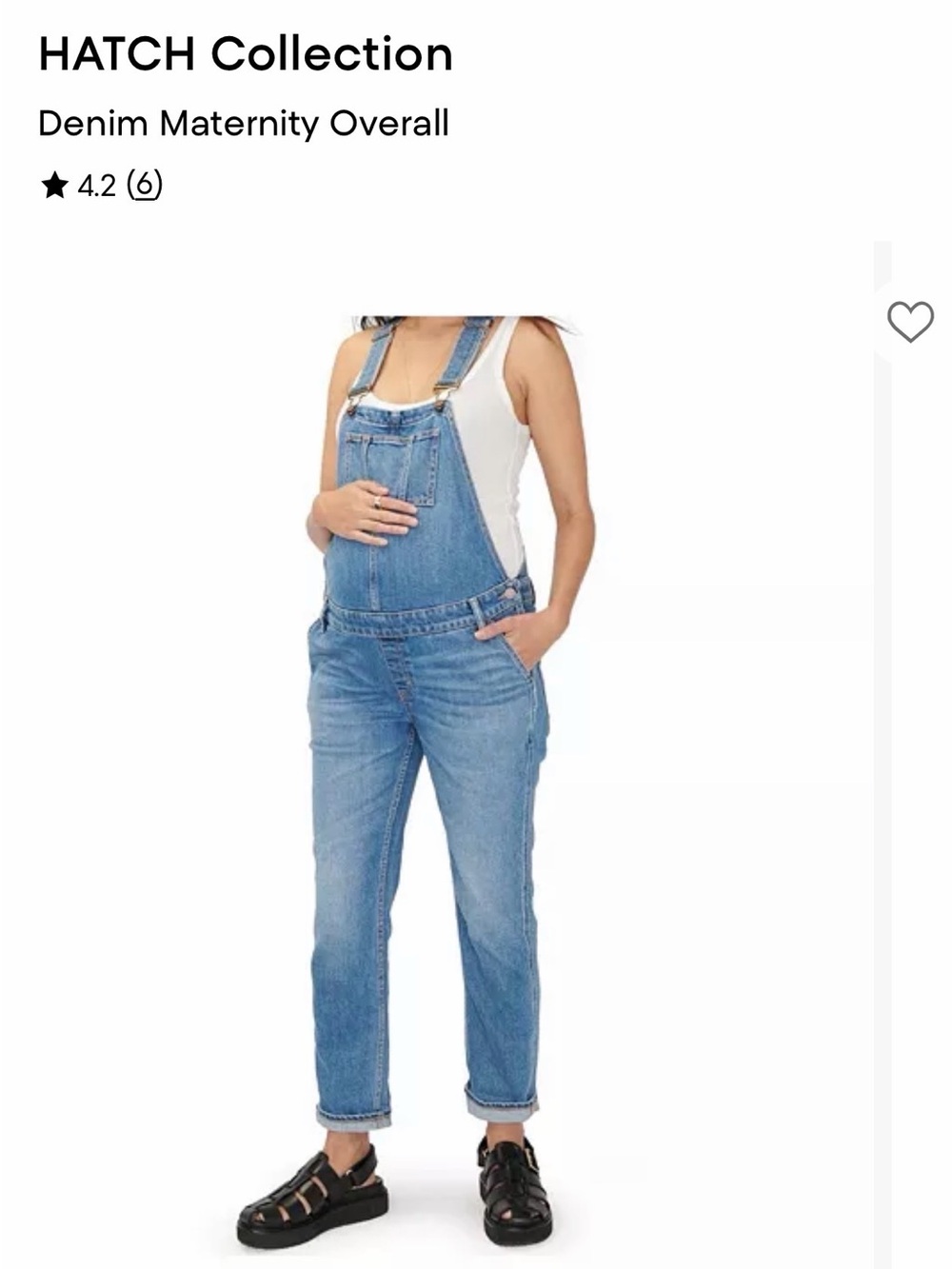 Hatch maternity Blue Denim Overalls with Front Pocket small